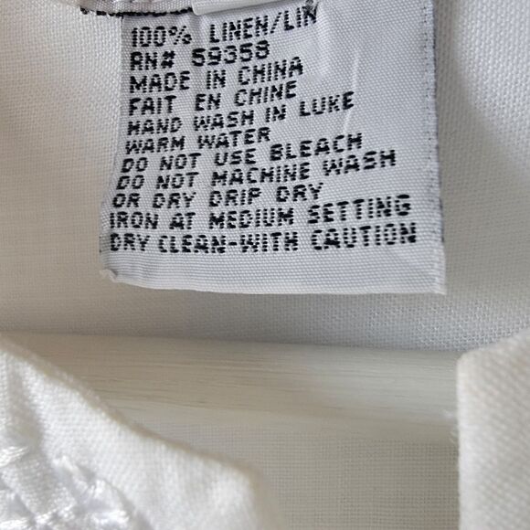 Rene Margo I.C .I women's 100% linen sleeveless shirt size 16 embroidery - Picture 8 of 8